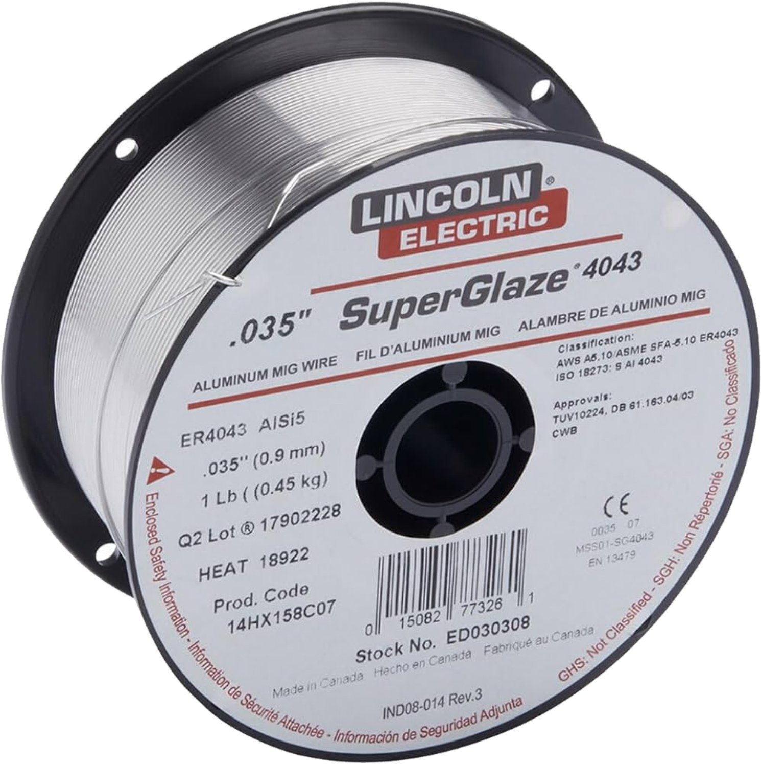 SOLD.MIG ALUMI ER4043 0.035"(0.9mm) x ROLLO C/1LB
