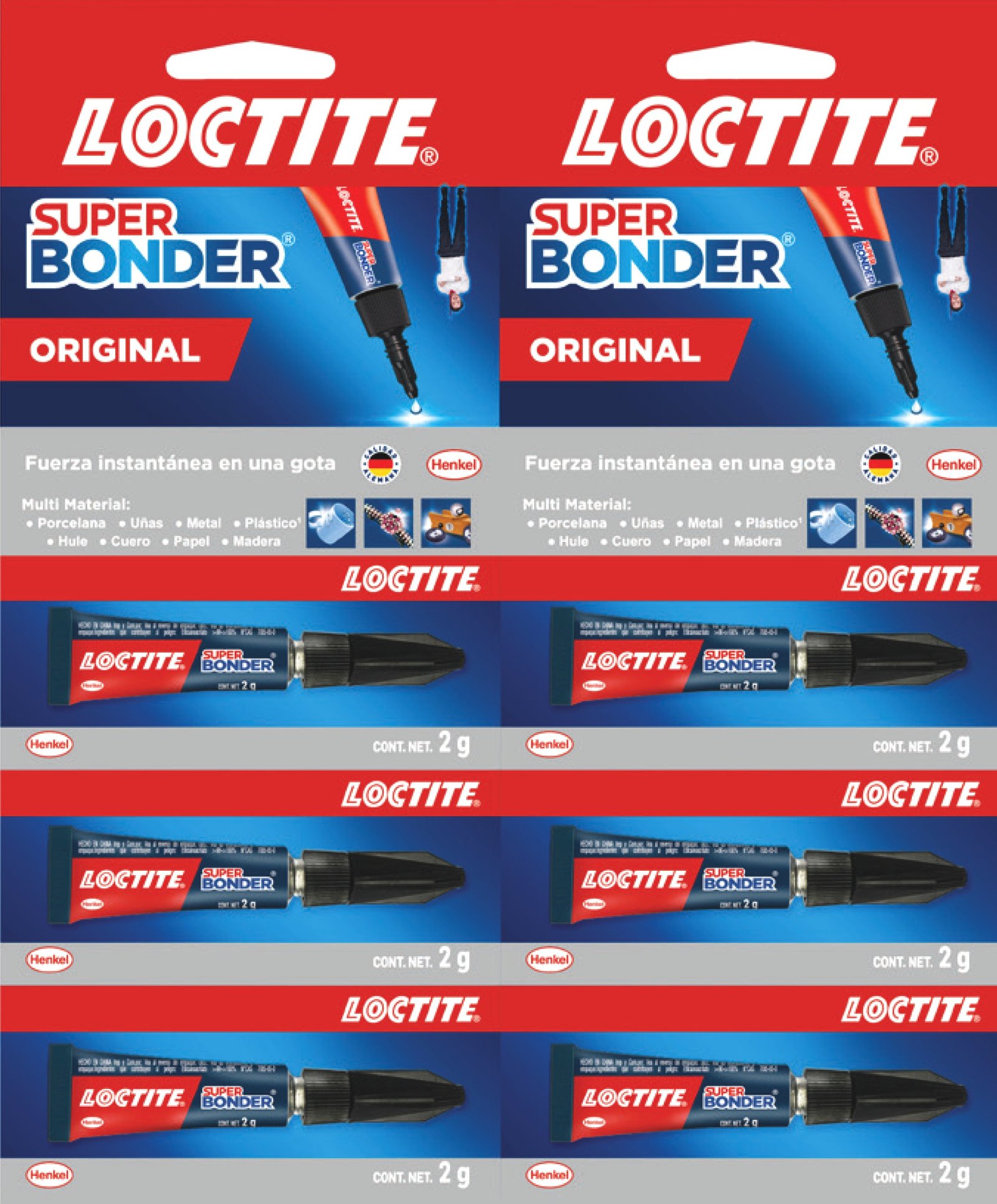 SUPER BONDER 2GMS RISTRA 6 UNDS