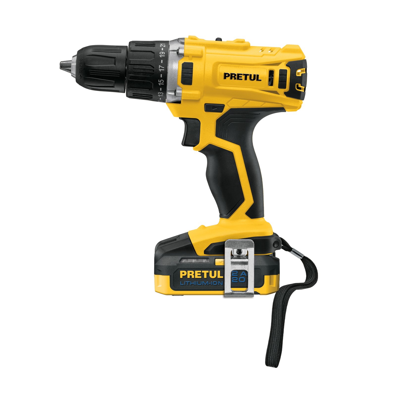 TALADRO INALAMBRICO 1/2" 20V TALI-20P2 PRETUL