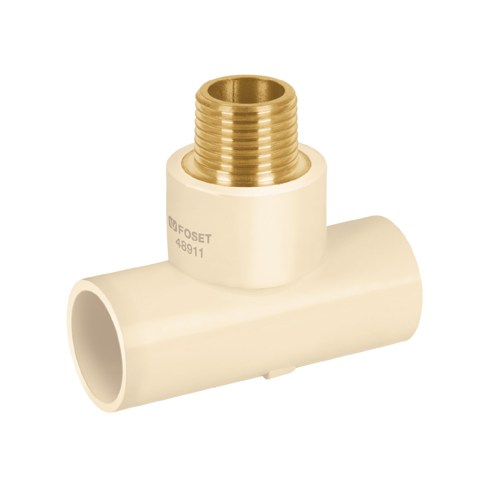 TEE CPVC 1/2 MACHO INSERTO MET 10UD CPVC-711 FOSET