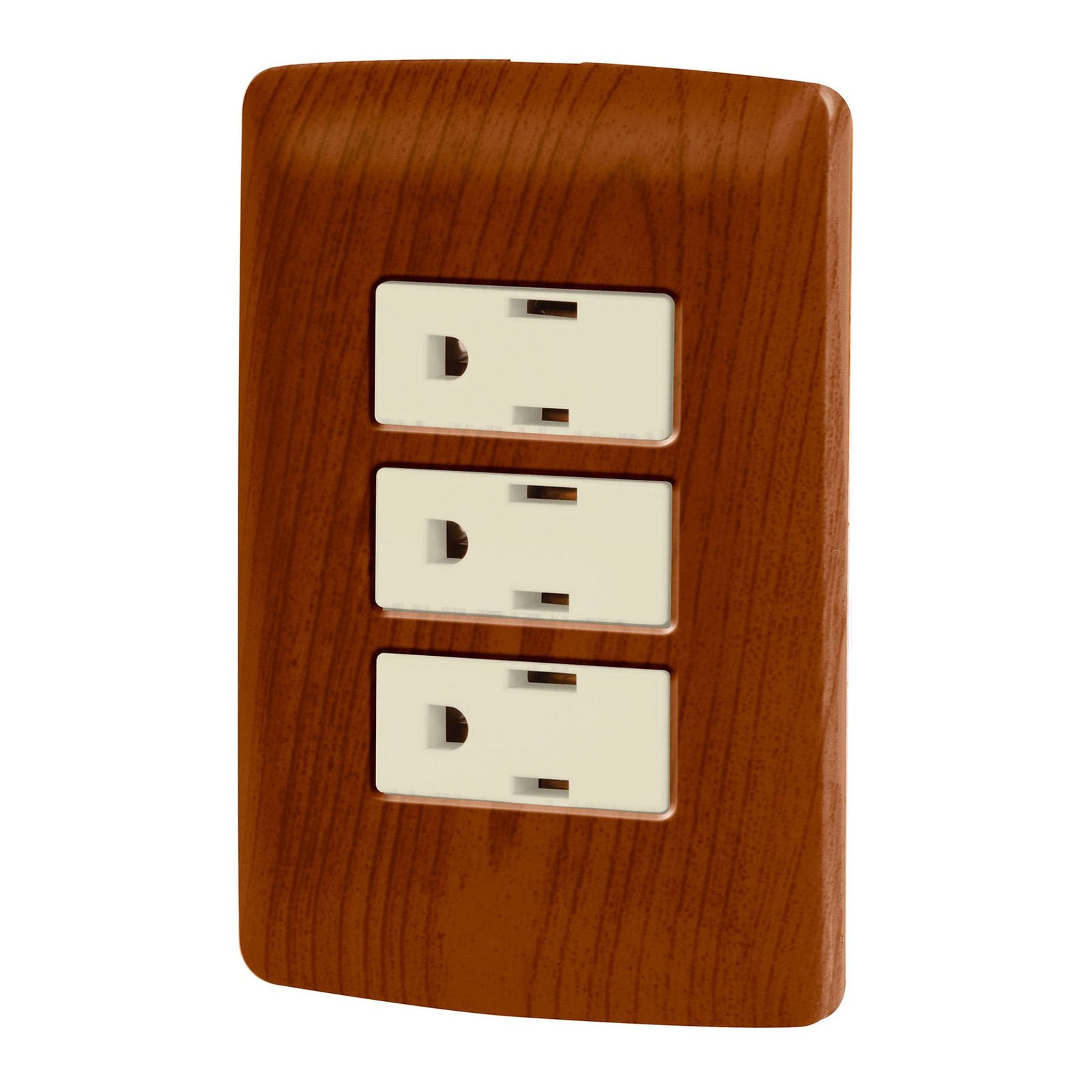 TOMA TRIPLE POLARIZADO MADERA PA-COTR-IM VOLTECK