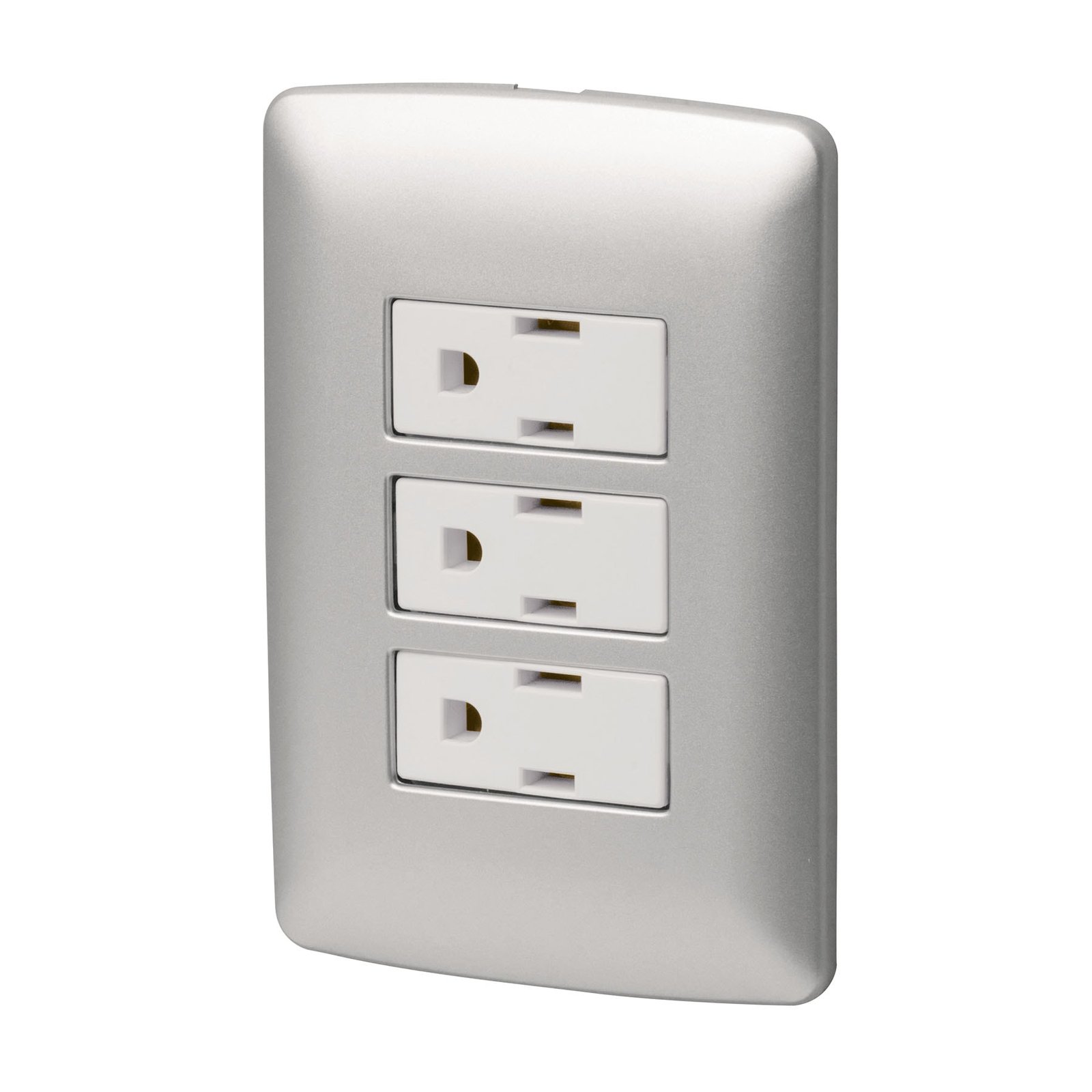 TOMA TRIPLE POLARIZADO PLATA PA-COTR-IP VOLTECK