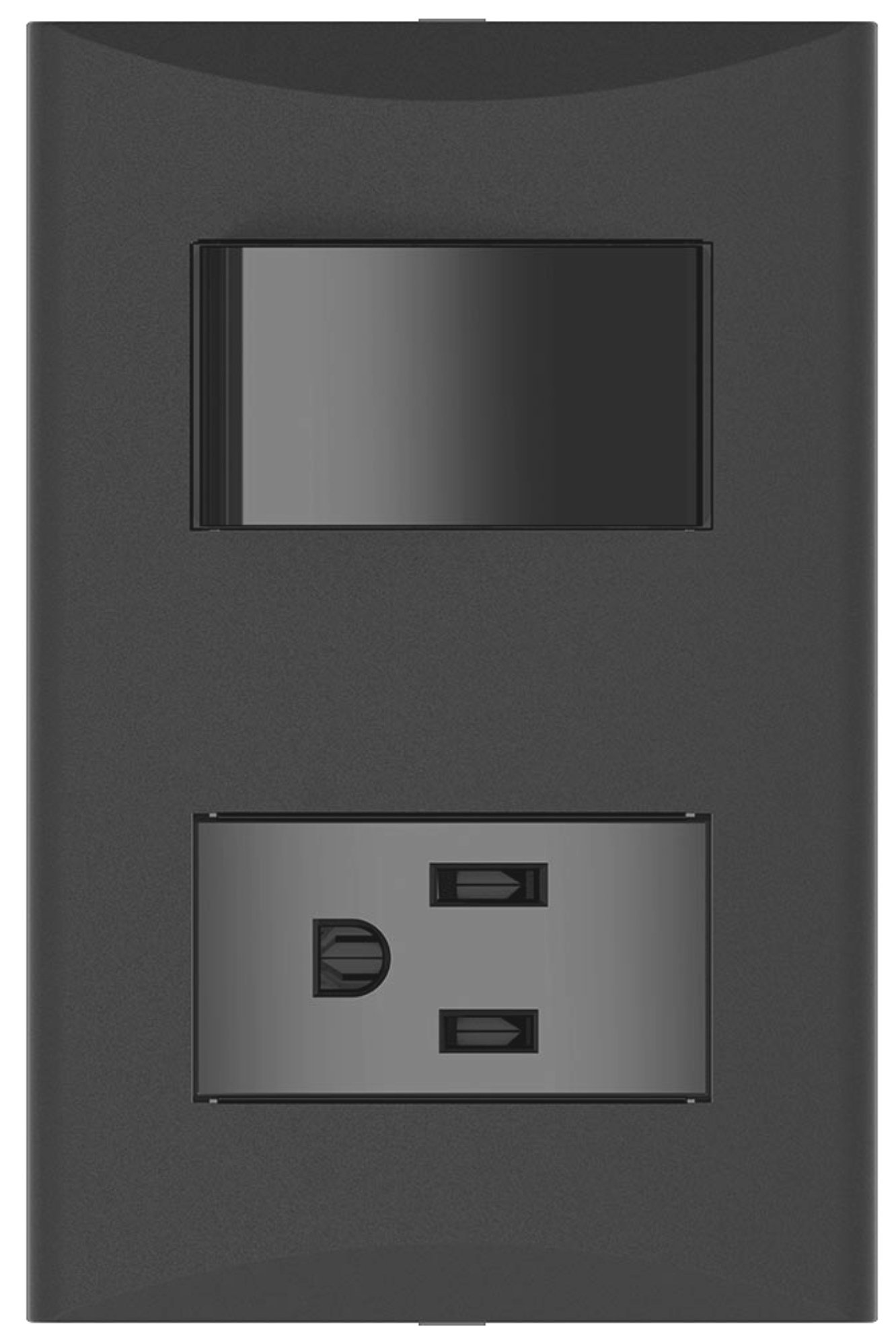 TOMA Y APAGADOR C/PLACA 1006 BK EAGLE NEGRO