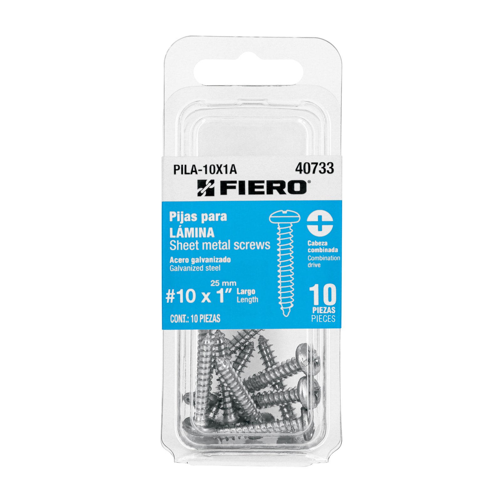 TORN AUTORROSCANT BL10UD #10 1" PILA-10X1A FIERO