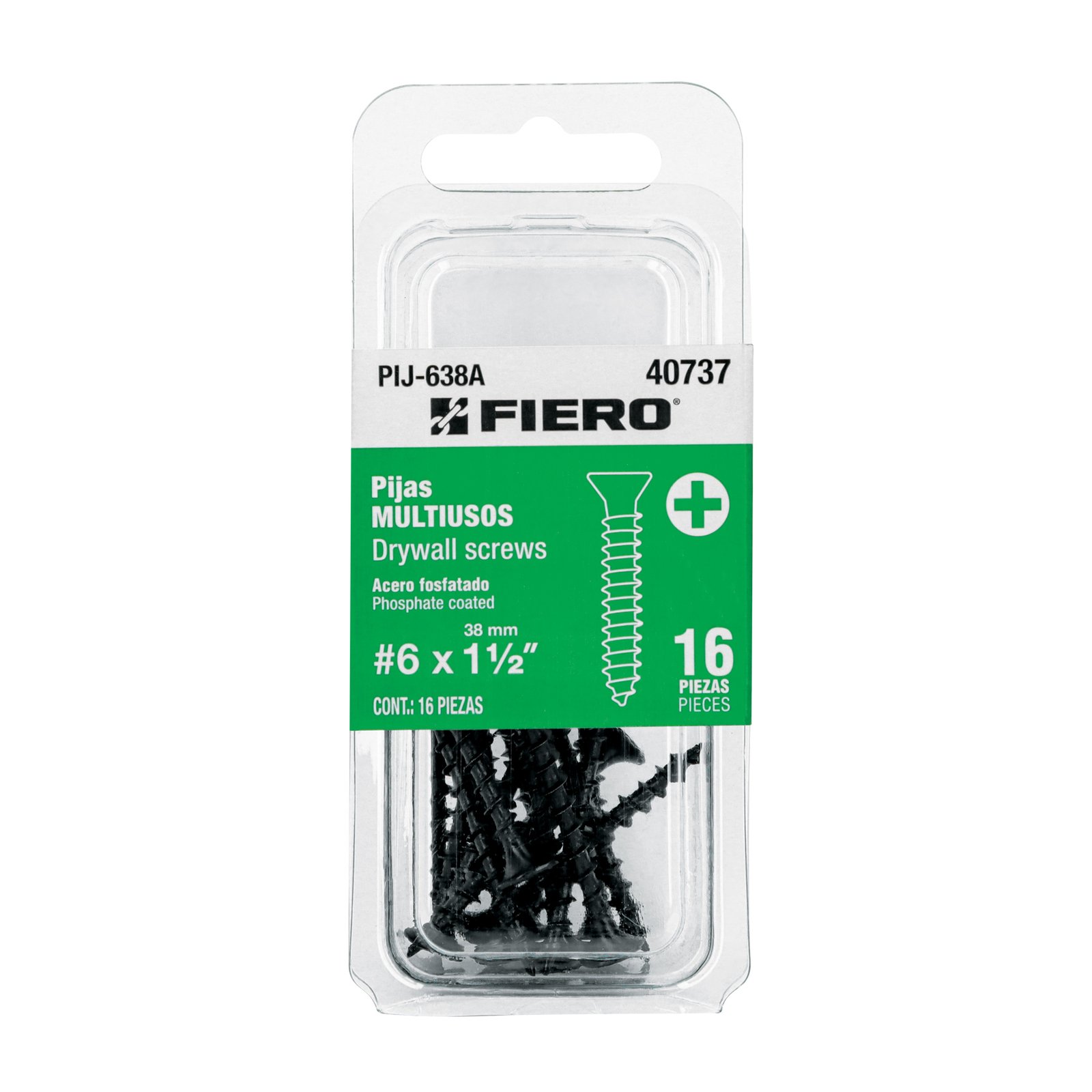 TORN GYPSUM #6 1-1/2" P/LAR BL 16UD PIJ-638A FIERO