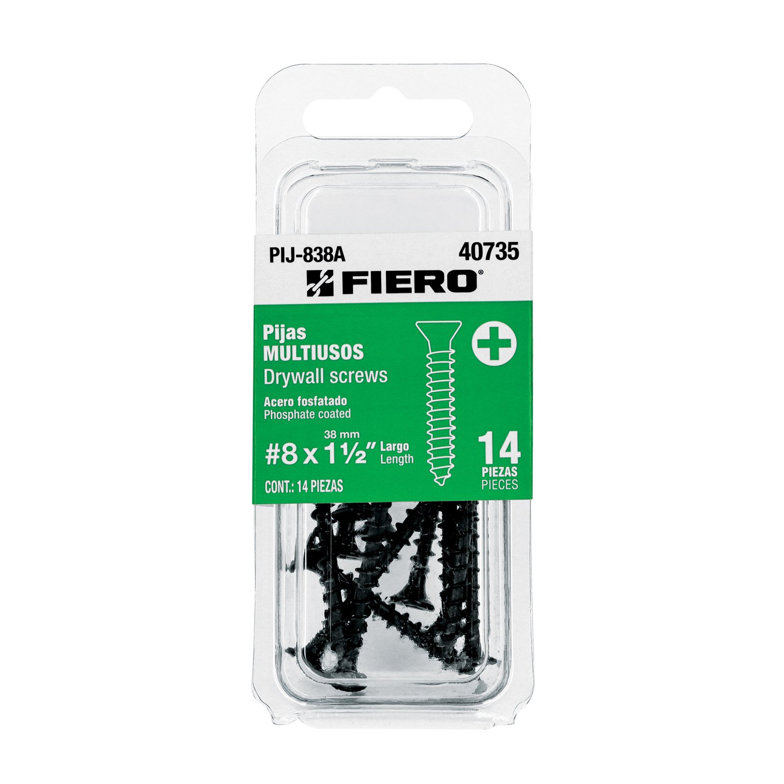 TORN GYPSUM #8 1-1/2" P/LAR 14 UD PIJ-838A FIERO