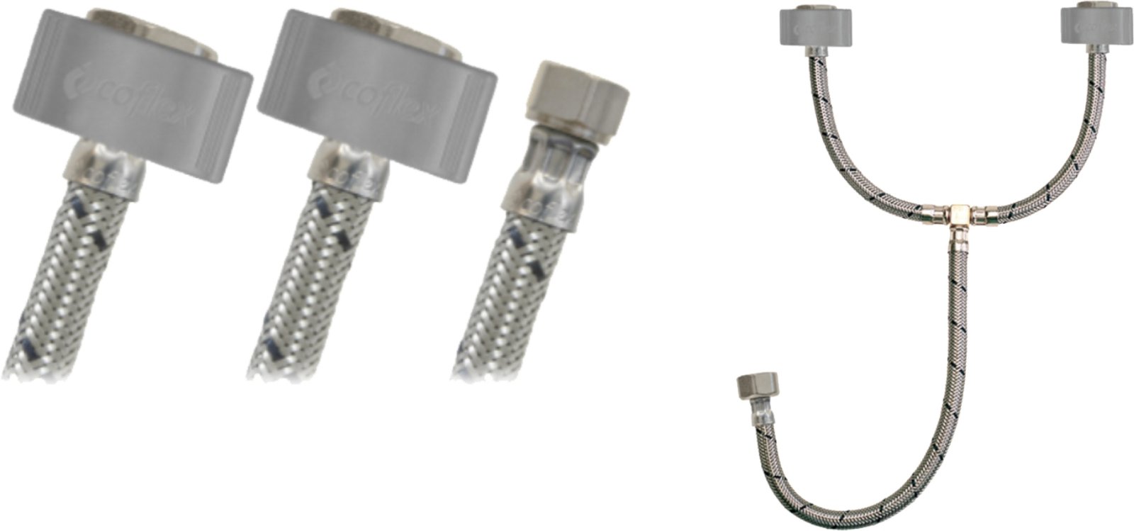 TUBO ABASTO ACERO P/LAVA "T"1/2x1/2x1/2 PPP COFLEX