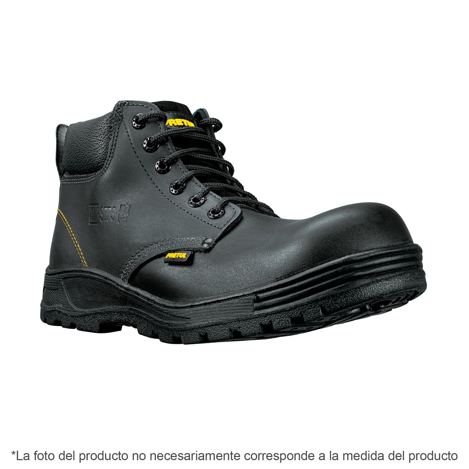 ZAPATO DE CUERO NEGRO PTA ACERO 25 ZC-025N PRETUL