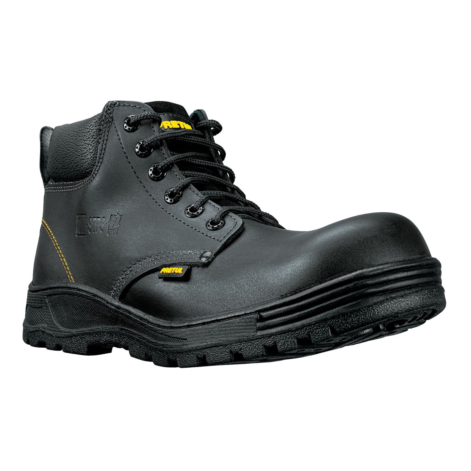 ZAPATO DE CUERO NEGRO PTA ACERO 27 ZC-027N PRETUL